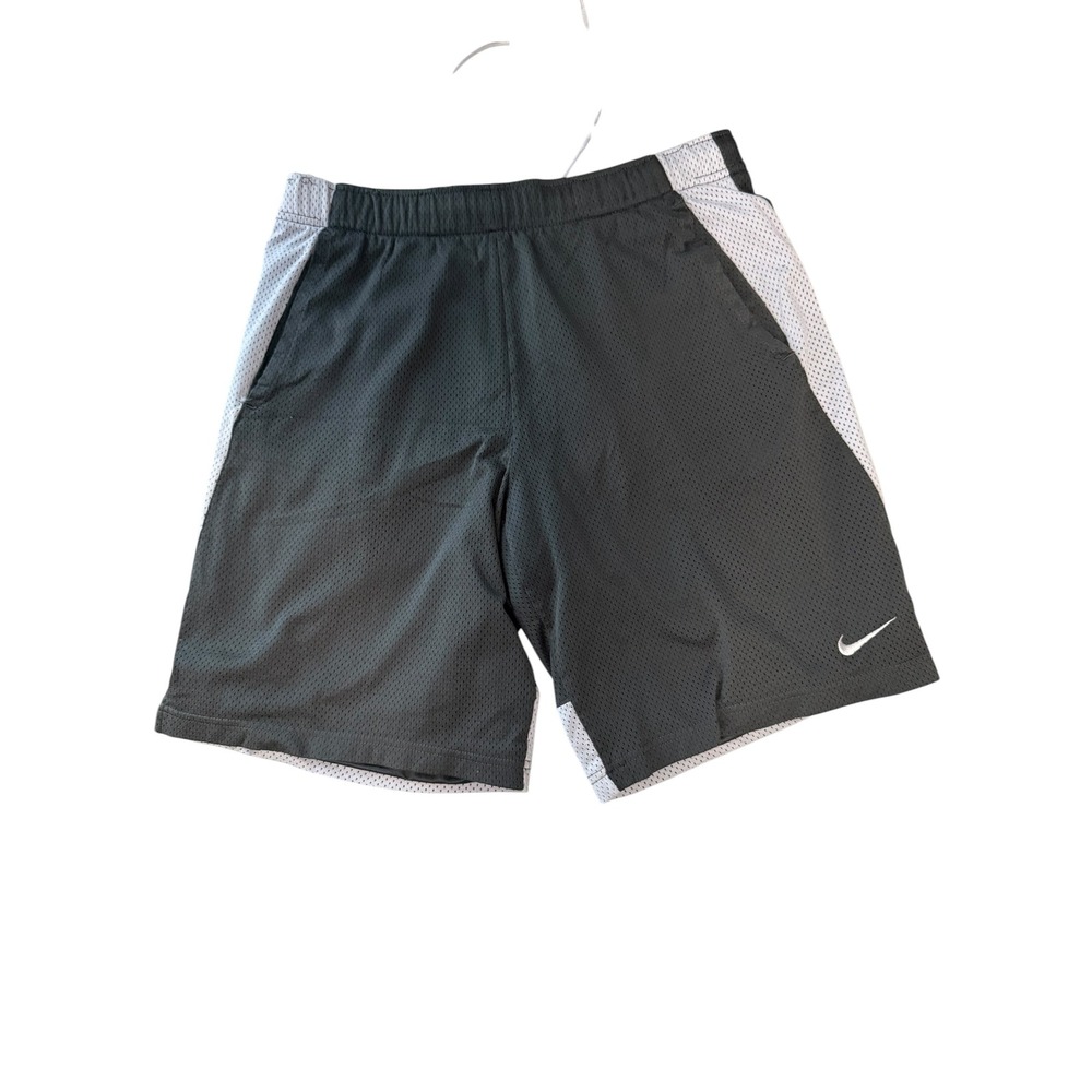 Nike Mens Basketball Shorts Grey White Mesh Athletic Training Gym Size M